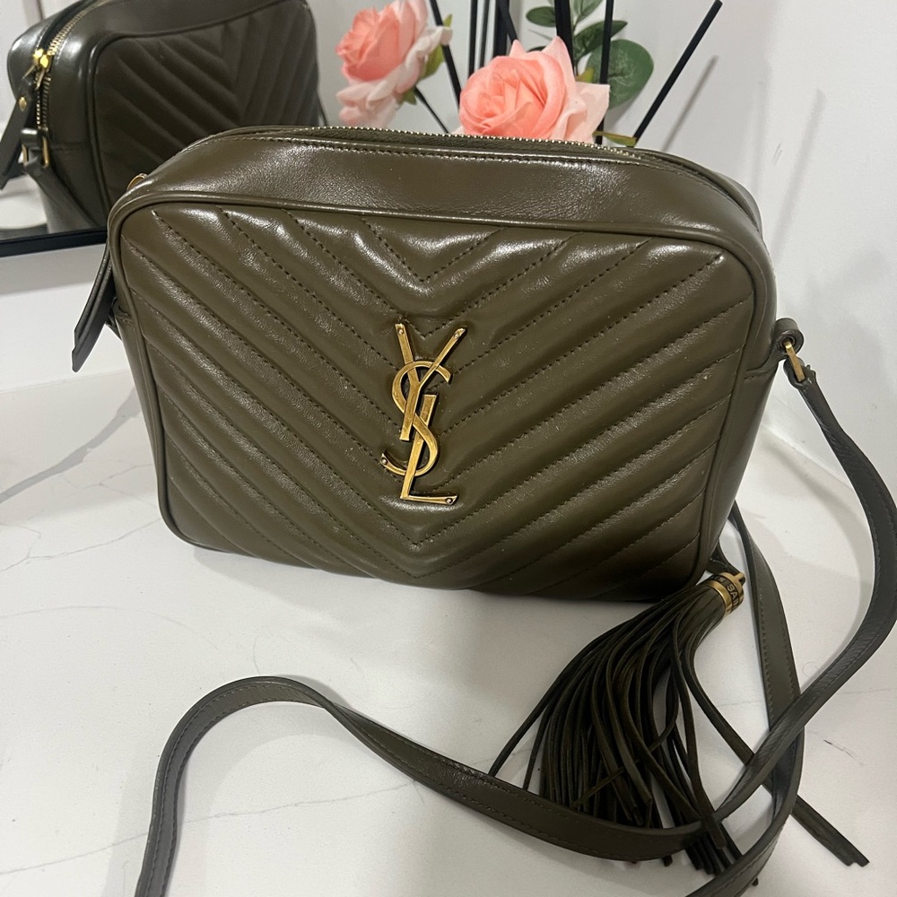 Saint Laurent Lou Camera Bag – Military Olive Calfskin Matelassé